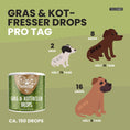 Bild in Galerie-Betrachter laden, Gras und Kotfresser Drops für Hunde zur Beruhigung des Magens und Unterstützung bei Sodbrennen, 150 Drops pro Packung.