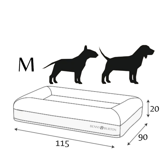 Hundebett Barklay mit Viskoseschaummatratze und waschbarem Bouclé Bezug Größenangaben