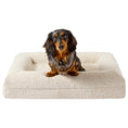 Bild in Galerie-Betrachter laden, Small dog sitting on beige washable boucle fabric Hundebett Barklay S with memory foam mattress