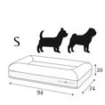 Bild in Galerie-Betrachter laden, Hundebett Barklay S with memory foam mattress and washable boucle cover, dimensions 94x74x20 cm, designed for small dogs.