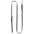 Bild in Galerie-Betrachter laden, Soft leather dog leash with handle, braided elements, chrome carabiner, 180cm, gray.