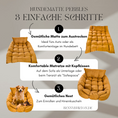 Bild in Galerie-Betrachter laden, Soft dog mat Pebbles with three lying options, illustrated in three steps: cozy mat, comfortable mattress, and snug nest.