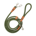 Bild in Galerie-Betrachter laden, LeichtLaufLeine® Kurzleine und Übungsleine aus grünem Nylon mit Karabinern, ideal für Hundetraining.