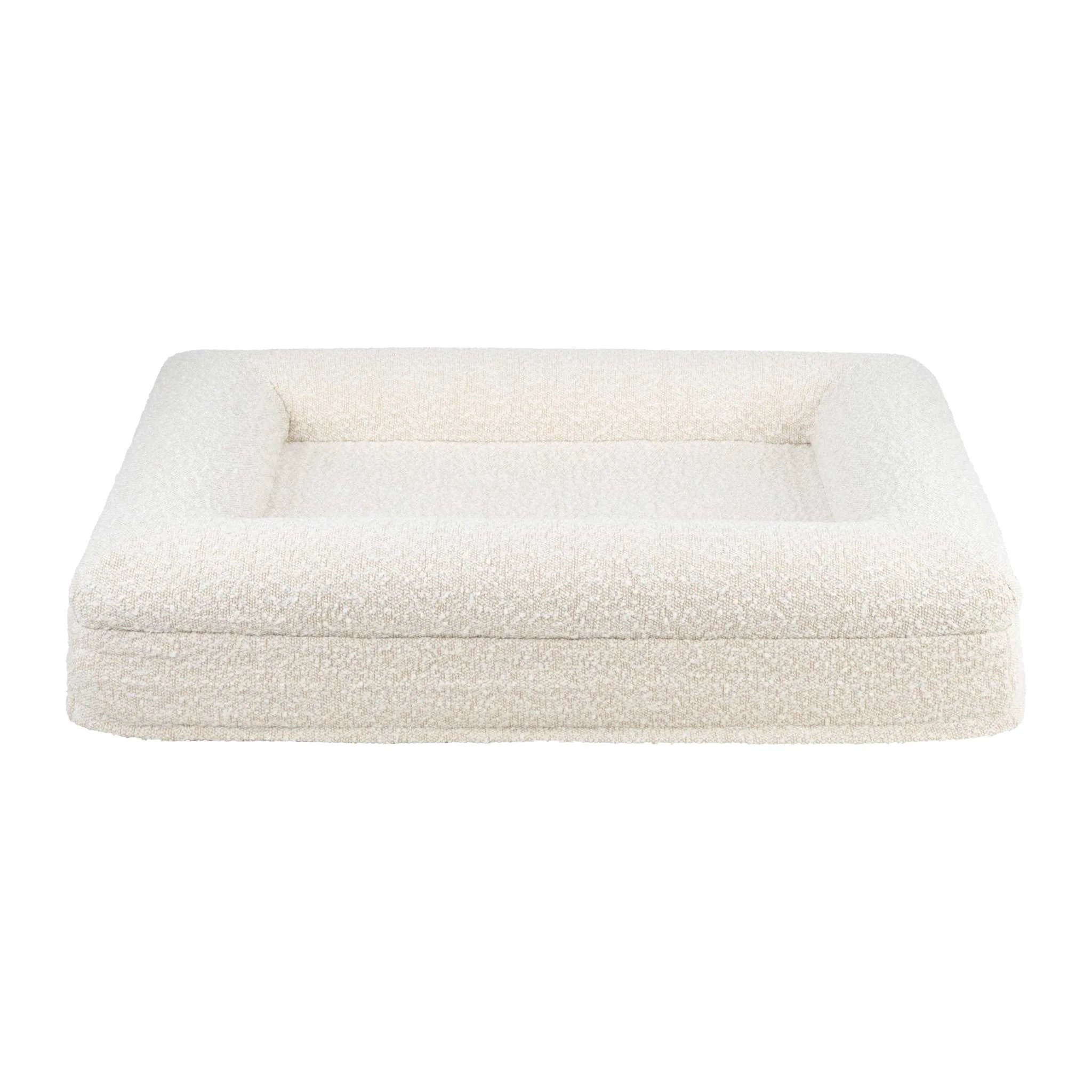 Dog bed FRED S with viscose foam mattress and washable bouclé cover