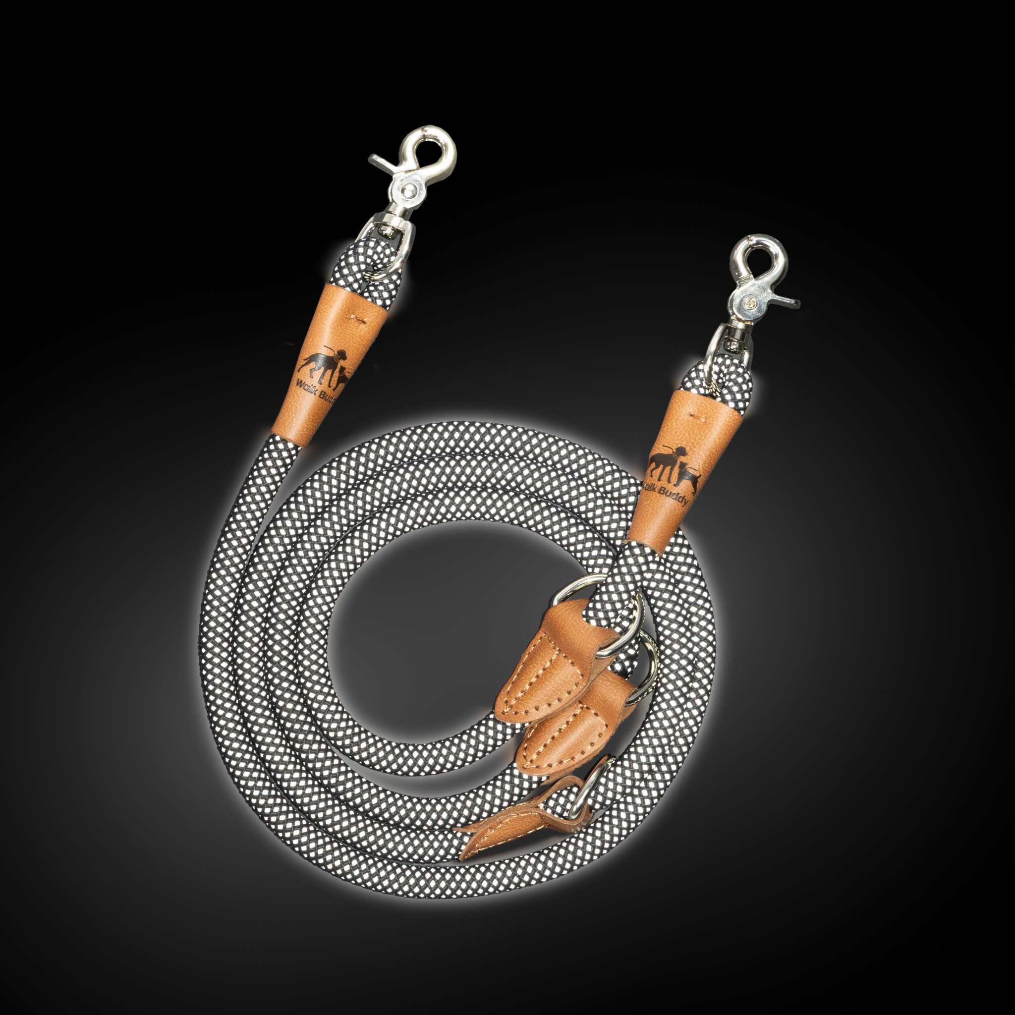 Reflektionsleine©, längenverstellbar, veganes Leder