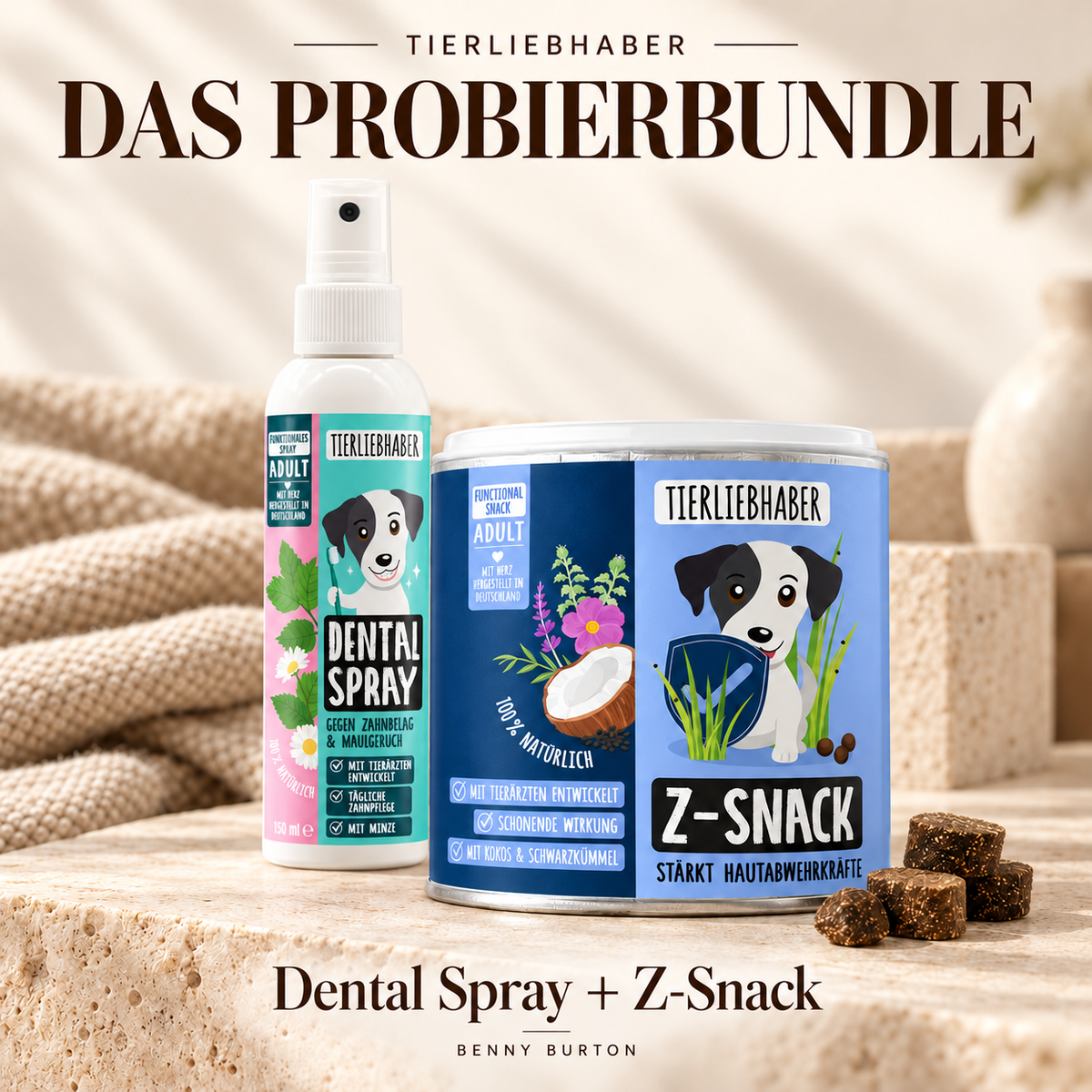Tierliebhaber Probierbundle – Dental Spray 150 ml & Z-Snack 350 g