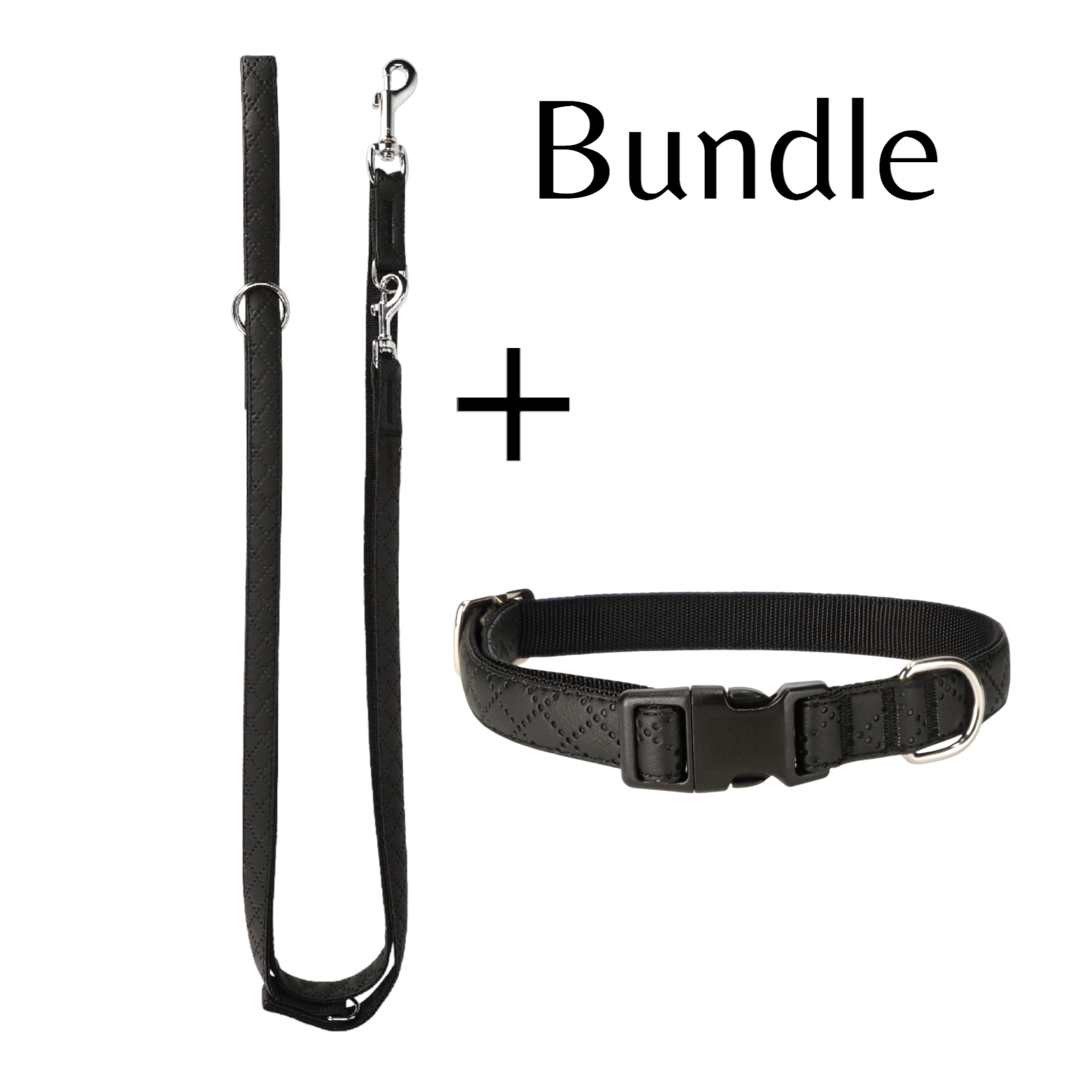 Leine & Halsband in schwarz als Set zum Sparpreis