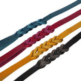 Load image into Gallery viewer, Soft leather dog leash with hand loop and braided elements in various colors.
