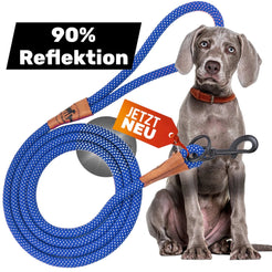 Reflective leash GLOW highly reflective, adjustable in length and vegan