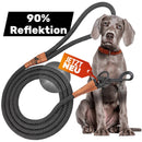 Reflective leash GLOW highly reflective, adjustable in length and vegan
