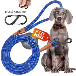 Reflektionsleine GLOW stark reflektierend mit Handschlaufe und vegan in blau