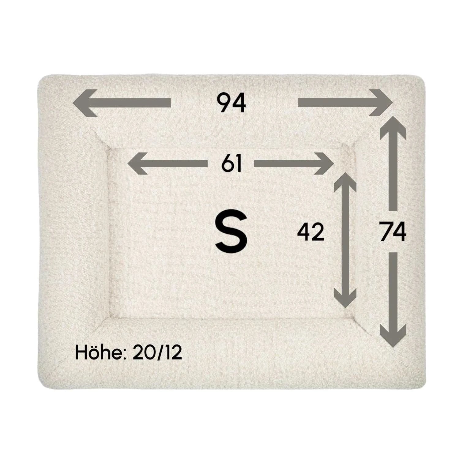 Hundebett Barklay Größe S mit Boucèbezug