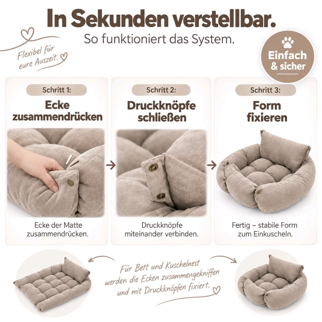 Leichte, waschbare 3in1 Hundematte