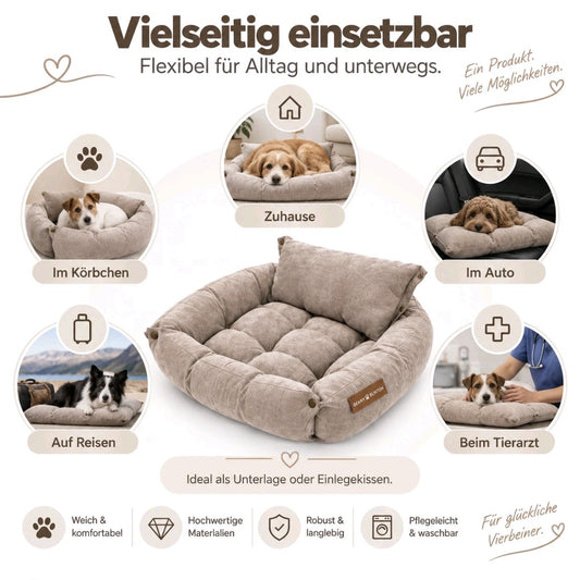 Dog mat Pebbles velvety soft with three different lying options 