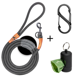 Reflective leash GLOW highly reflective, adjustable in length and vegan