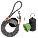 Reflective leash GLOW highly reflective, adjustable in length and vegan