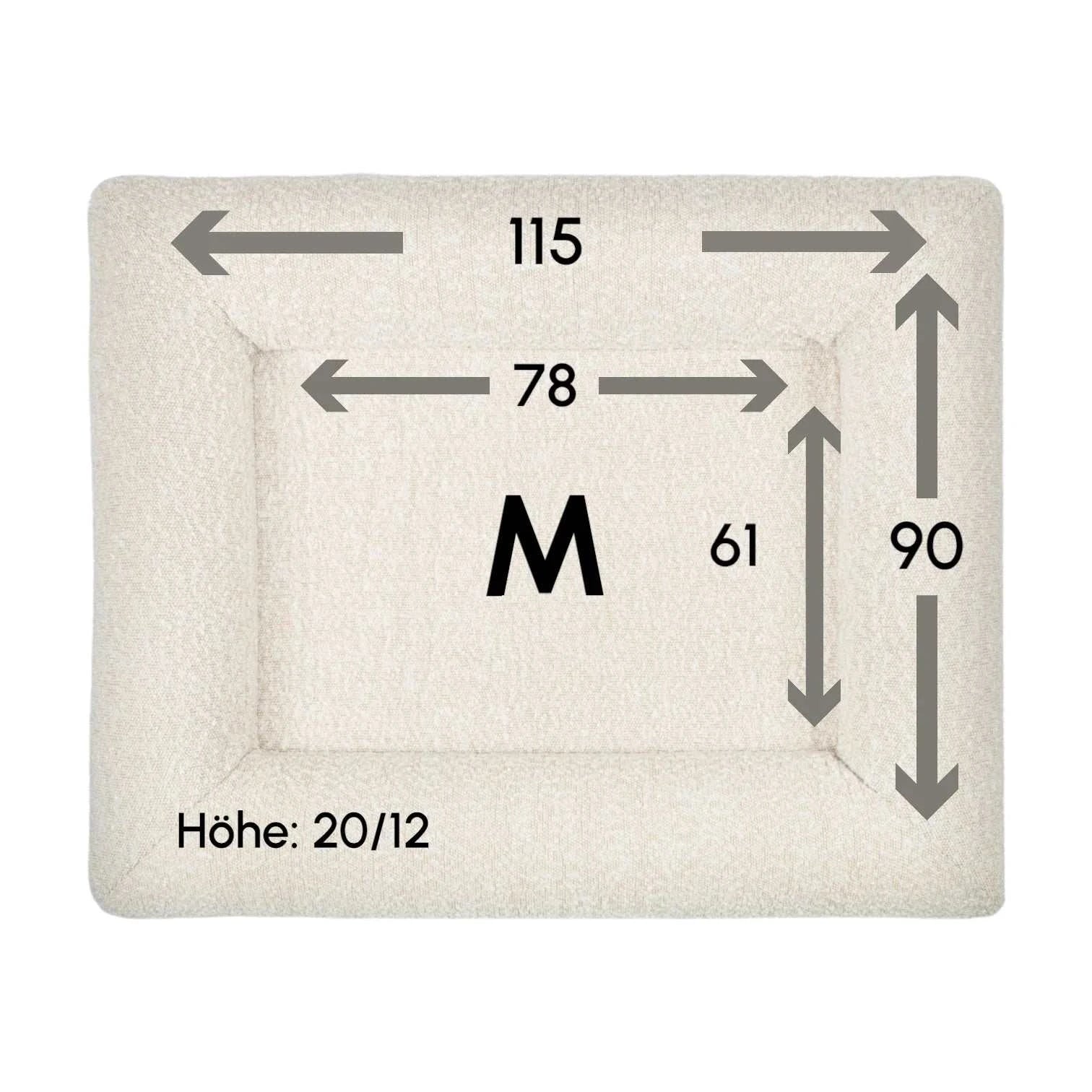 Hundebett Barklay Größe M mit Bouclébezug