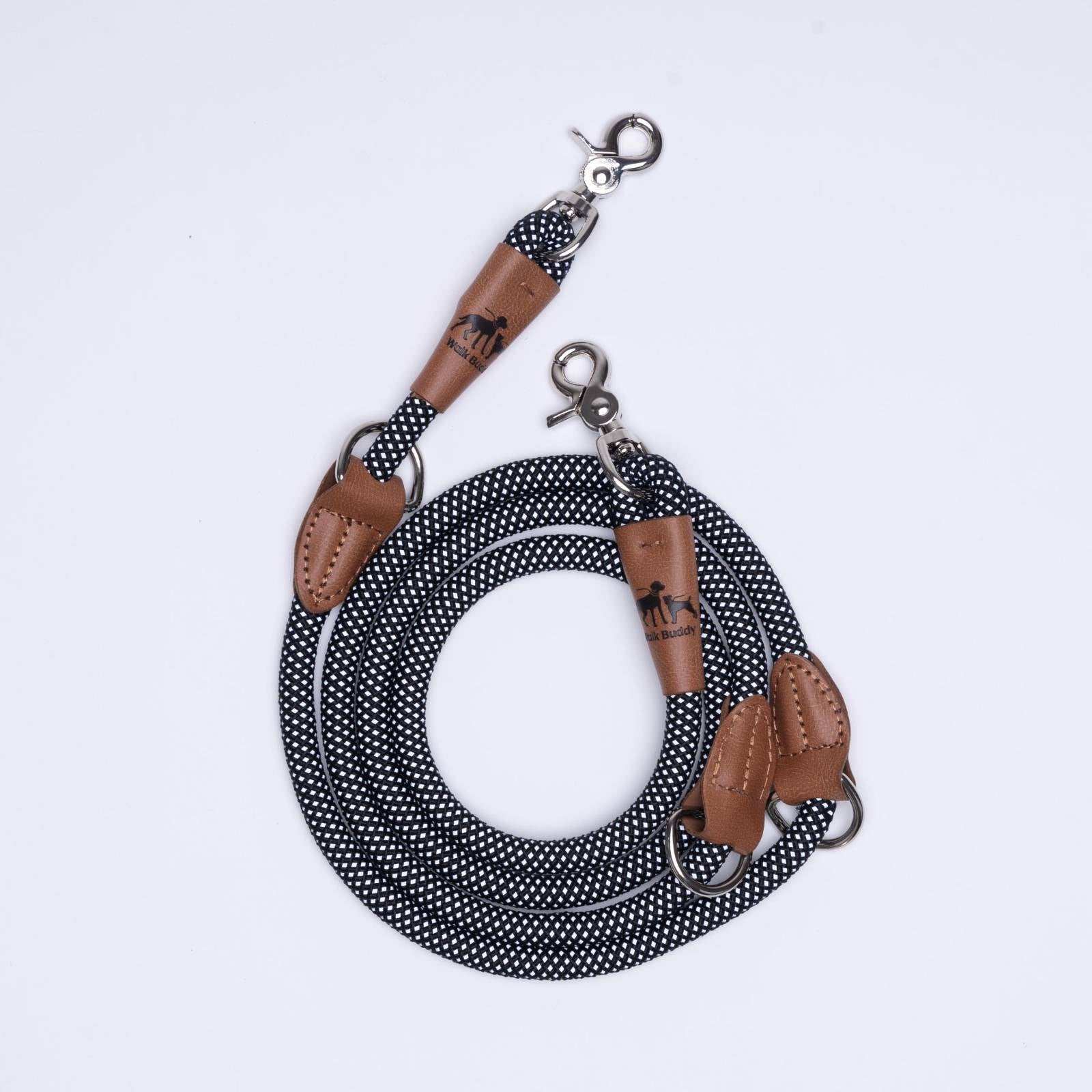 Reflective leash GLOW highly reflective, adjustable in length and vegan