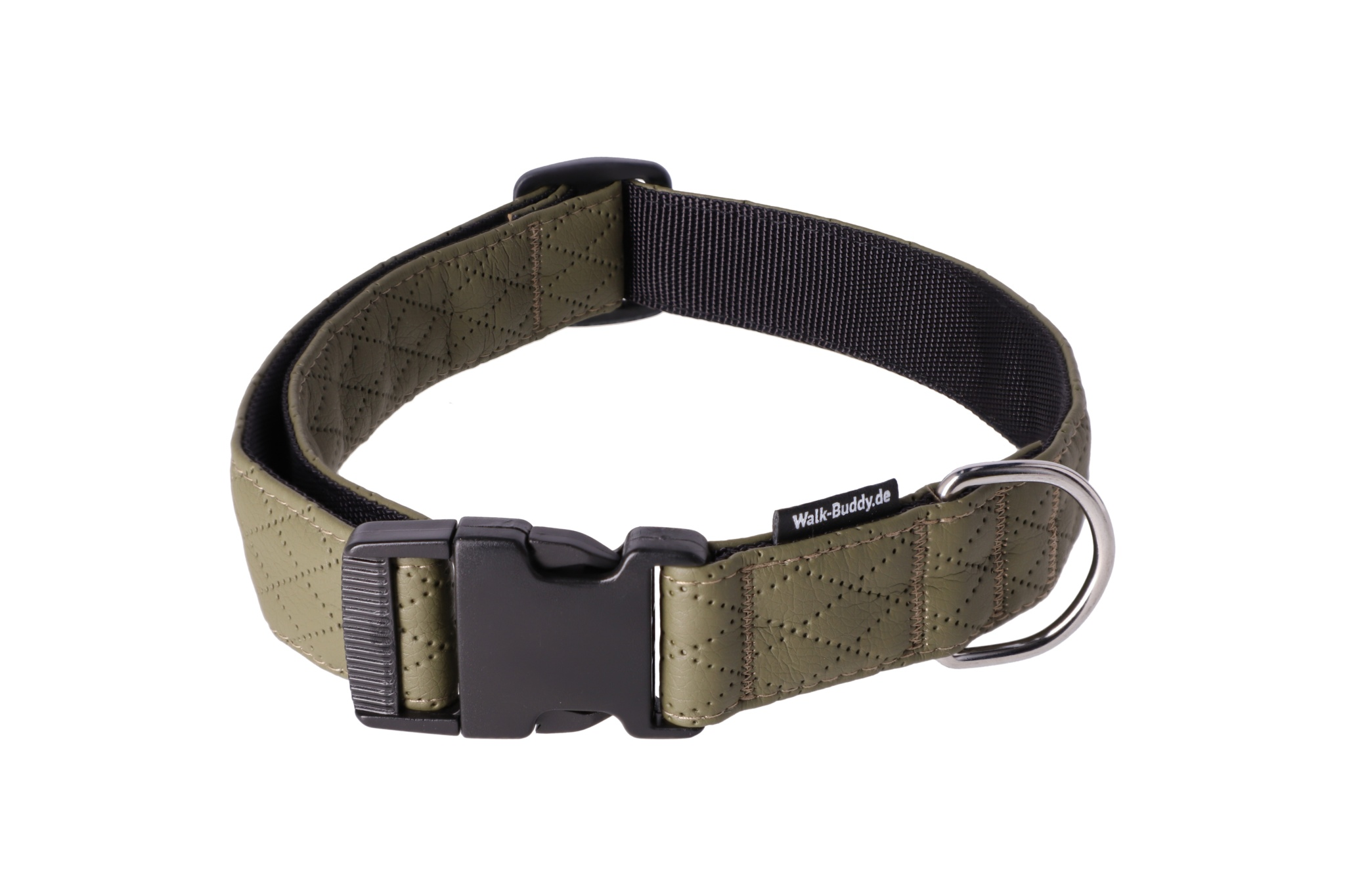 Halsband verstellbar in der Länge im modisch elegantem Rautendesign groß khaki